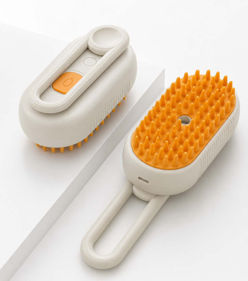 3-in-1 steam pet grooming brush for dogs & cats