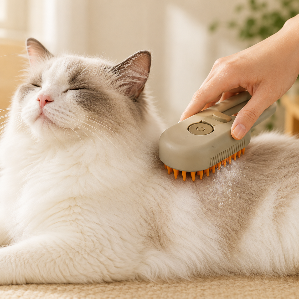 3-in-1 steam pet grooming brush for dogs & cats
